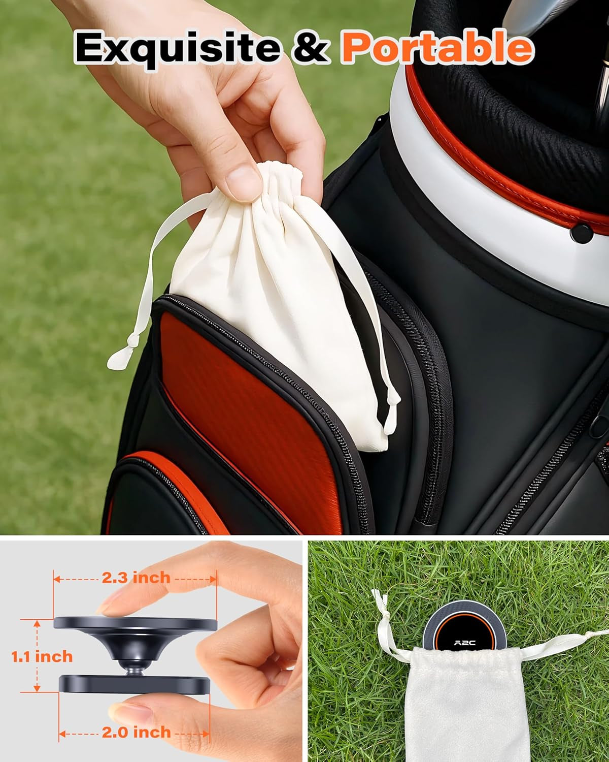 Alloy Magnetic Golf Cart Phone Holder for Magsafe Iphone, Unique Golf Gifts for Men Golfers Dad Father, Gift for Him Husband, Accessories Essentials Gadgets Fits EZGO, Club Car, Yamaha