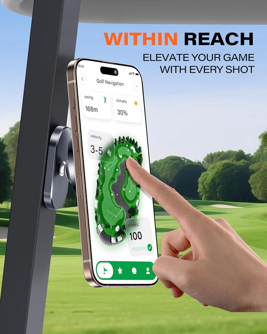 Alloy Magnetic Golf Cart Phone Holder for Magsafe Iphone, Unique Golf Gifts for Men Golfers Dad Father, Gift for Him Husband, Accessories Essentials Gadgets Fits EZGO, Club Car, Yamaha
