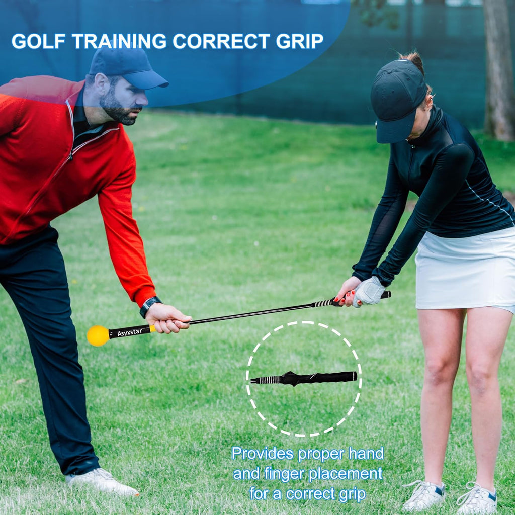 Golf Swing Trainer Aid - Golf Training Aid with Golf Grip Trainer Golf Training Equipment Power Flex Golf Swing Training Aid for Strength,Balance, and Tempo Golf Swing Speed Trainer