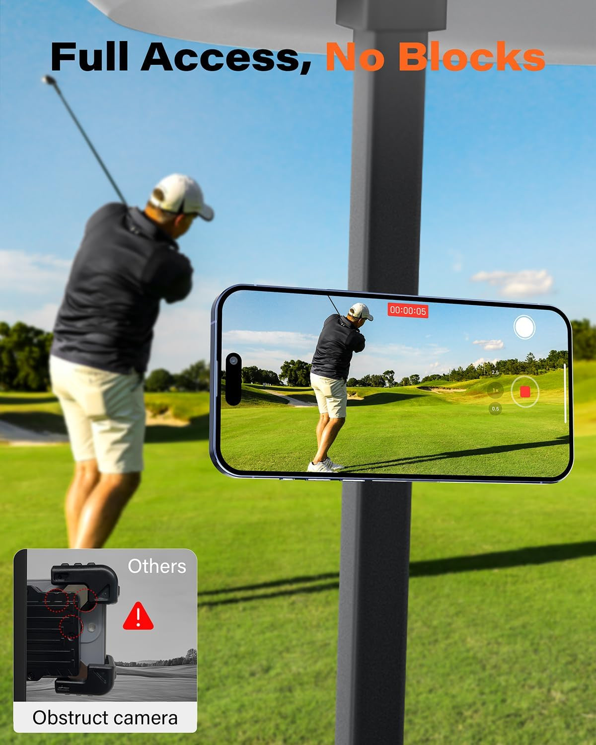 Alloy Magnetic Golf Cart Phone Holder for Magsafe Iphone, Unique Golf Gifts for Men Golfers Dad Father, Gift for Him Husband, Accessories Essentials Gadgets Fits EZGO, Club Car, Yamaha