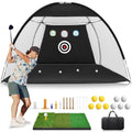 Backyard Pro Golf Net Set 10x7ft - Complete Training Kit with Tri-Turf Mat