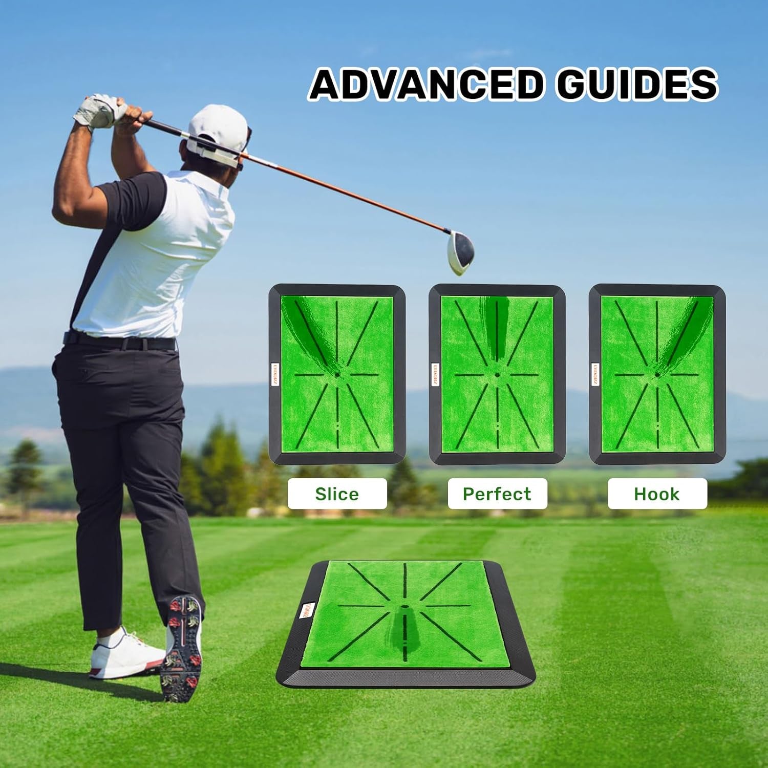 Golf Mat, Gmus-Golfmat, Foldable, Indoor/Outdoor, Replaceable Impact Mat, Green, Rubber