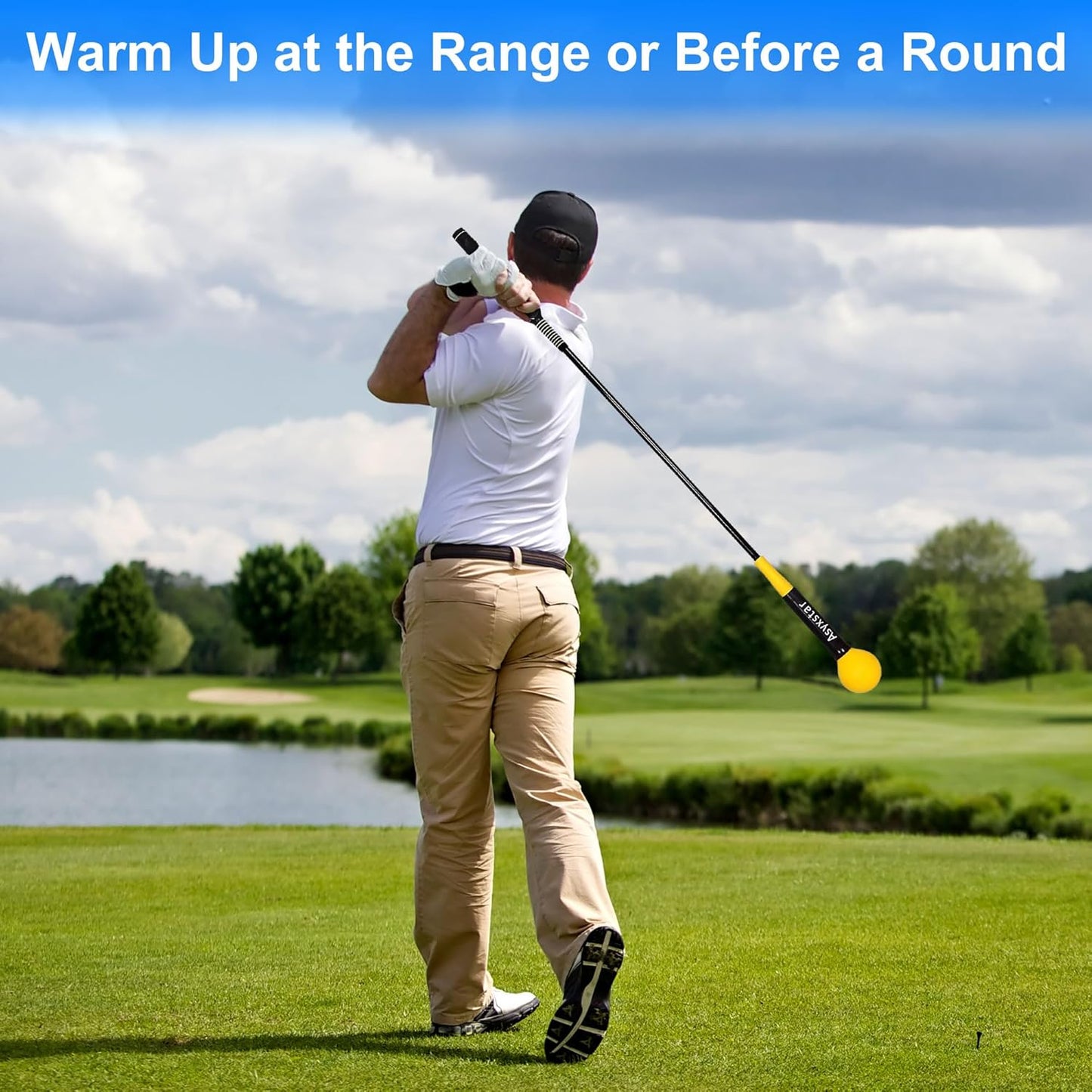 Golf Swing Trainer Aid - Golf Training Aid with Golf Grip Trainer Golf Training Equipment Power Flex Golf Swing Training Aid for Strength,Balance, and Tempo Golf Swing Speed Trainer