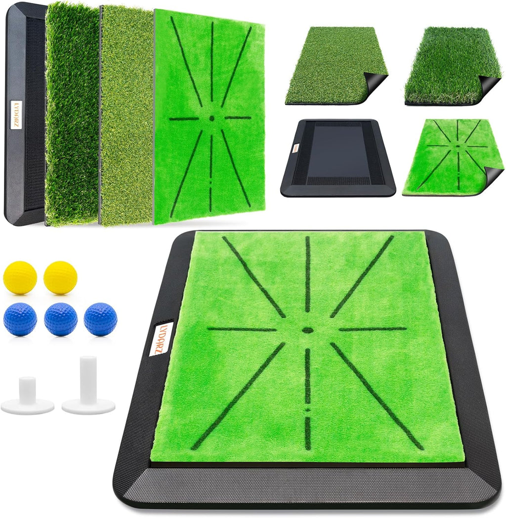 Golf Mat, Gmus-Golfmat, Foldable, Indoor/Outdoor, Replaceable Impact Mat, Green, Rubber