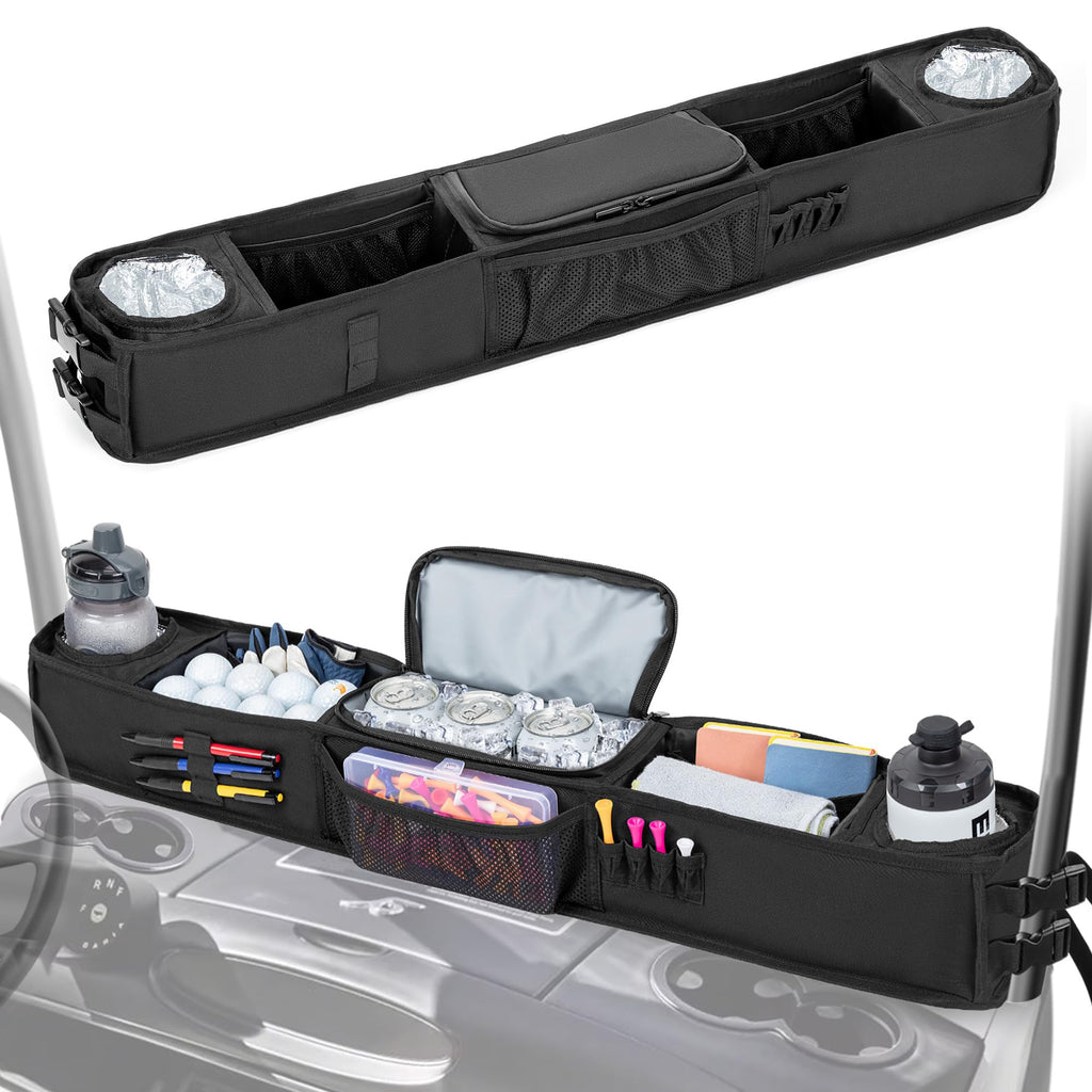 Golf Cart Organizer Tray with Cooling Compartmen